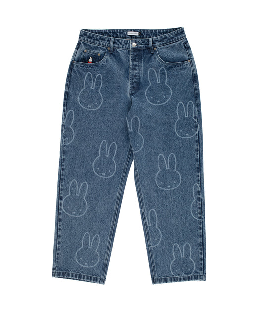 Pop Trading Company x Miffy Pattern DRS Denim Pants Stonewashed