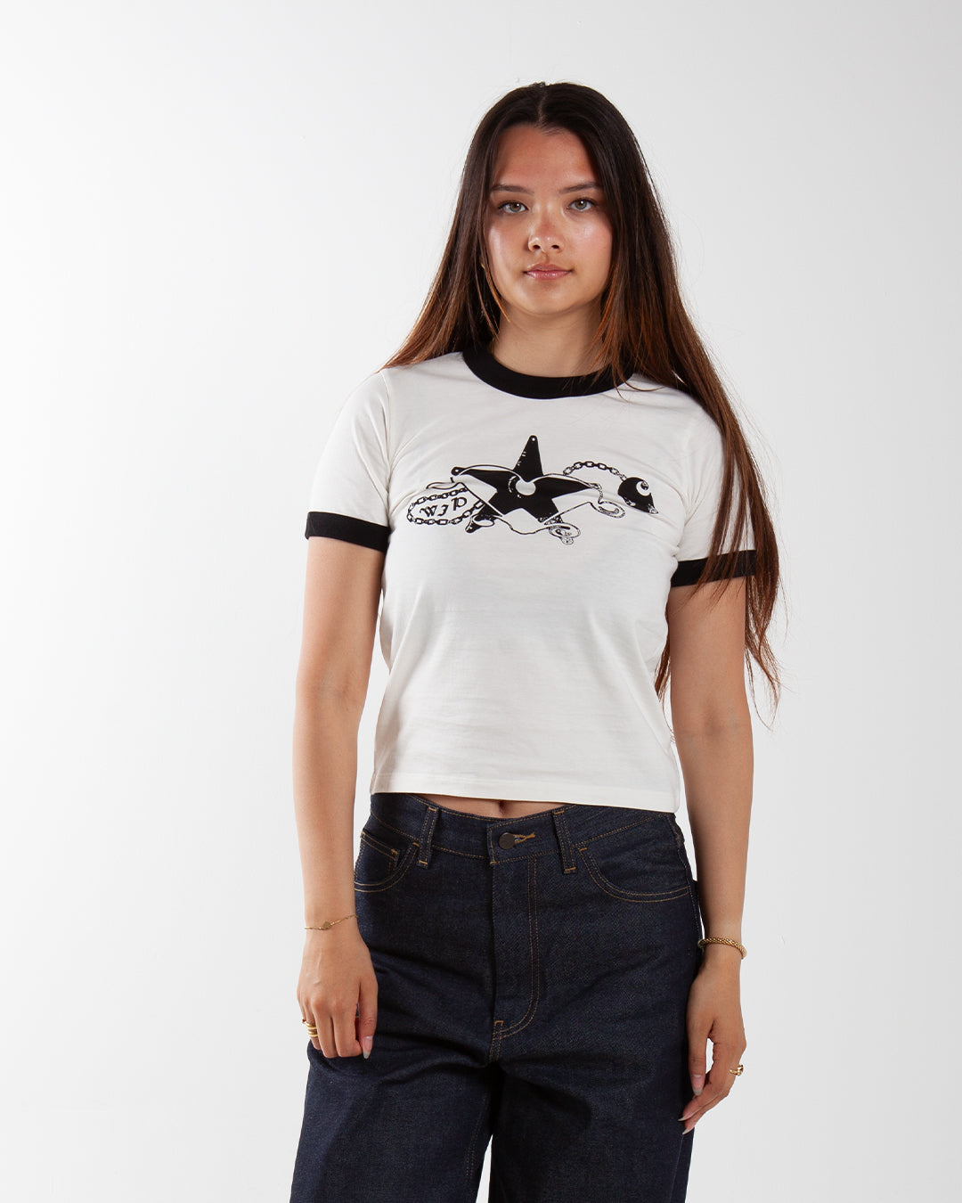 Carhartt WIP W' S/S Outlaw Star Ringer T-Shirt Wax/Black Carhartt WIP W' S/S Outlaw Star Ringer T-Shirt Wax/Black