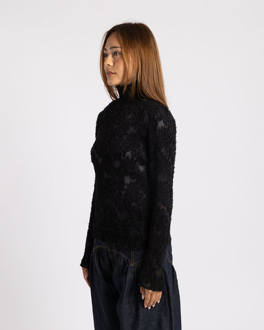 Ganni Turtleneck Fil Coupe Black