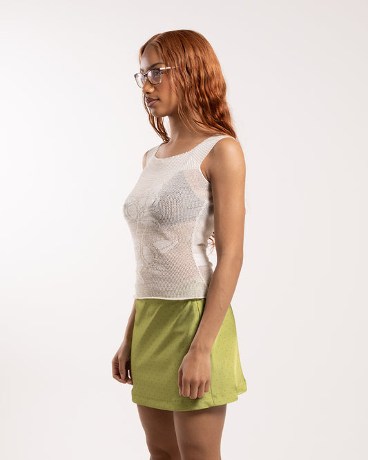 Kijun Plum Sheer Knit Top Ivory