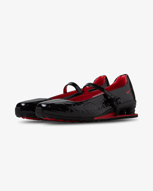 Nike x LABELHOOD Shox Z Calistra Black/University Red, front view