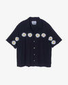 Nomarhythm Textile Flower Embroidery Shirt Black