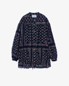 Nomarhythm Textile Paisley Gathered Blouse Navy