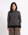 Pop Trading Company Striped Waffle Crewneck Grey/Black