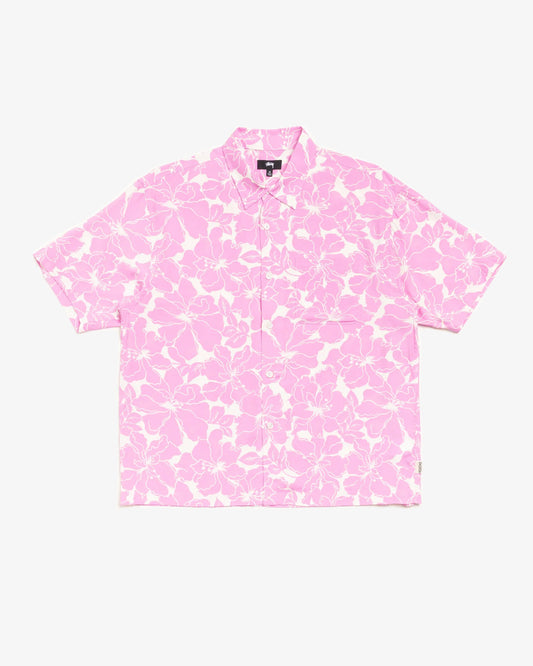 Stüssy Floral Hawaiian Shirt Pink