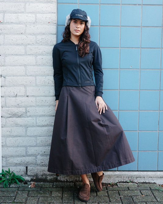 and wander High Count Cloth Skirt Dark Brown