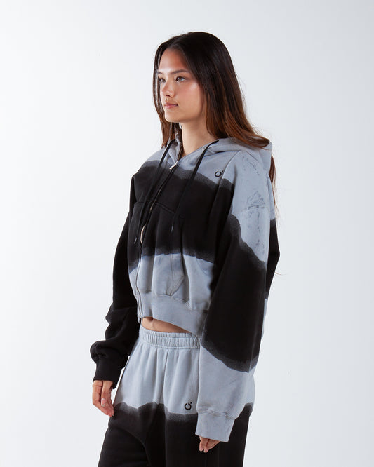 Nomarhythm Textile Hand Dye Twist Parka Gray/Black