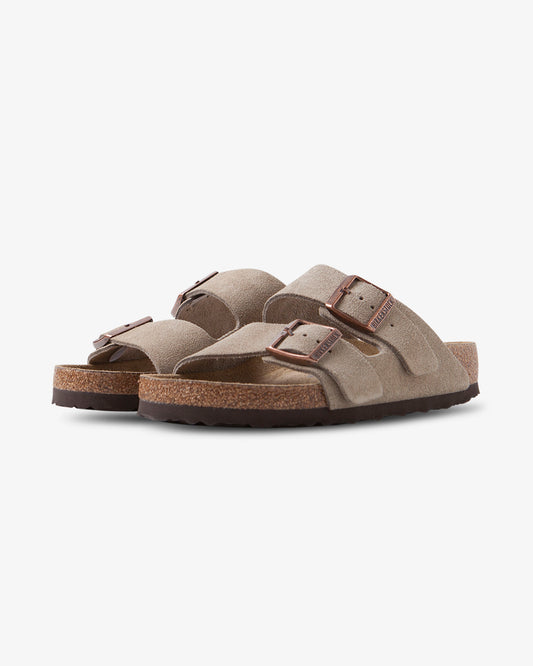 Birkenstock Arizona Suede Taupe SFB, front view