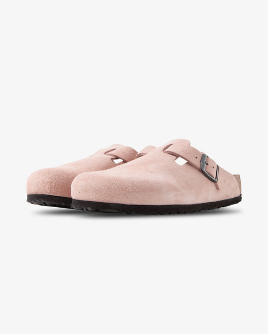 Birkenstock Boston, Pink Clay/Black, front view