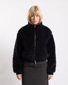 COOR Curly Fake Fur Jumper Navy