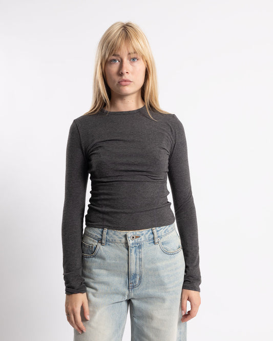 COOR Lined Long Sleeve Melange Charcoal