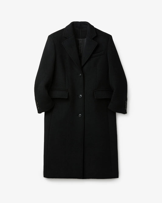 COOR Wool Cashmere Blend Single Coat Black