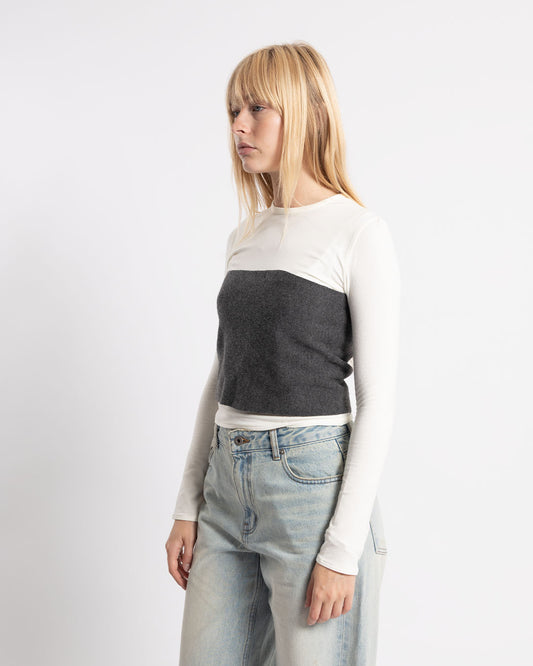 COOR Wool Layered Knit Grey