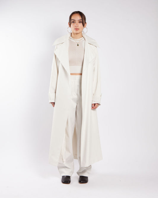 Calvin Klein Textured Oversized Trenchcoat Vaporous Gray