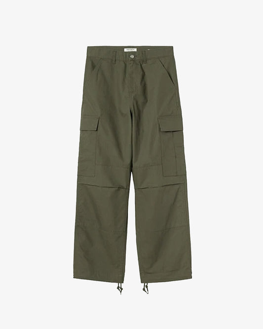 carhartt wip, cargo pants, green, front view