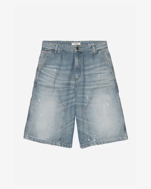 Carhartt WIP W' Nixon Double Knee Short Blue Destroy Wash/Splatter