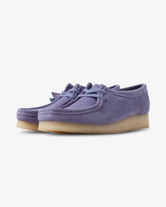 Clarks Originals Wallabee, Purple shoe, women, front view