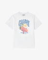Ganni Basic Cotton Jersey Strawberry Print White