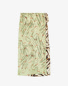 Ganni Shibori Organza/Printed Stretch Satin Skirt Green