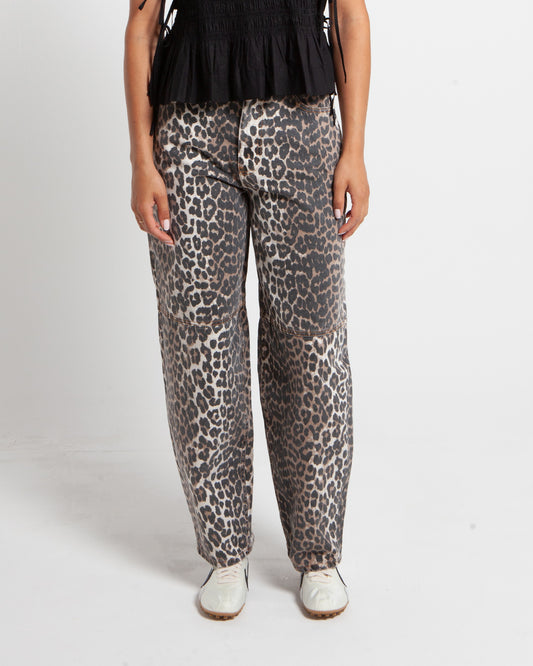 Ganni Stary Leopard Print Jeans