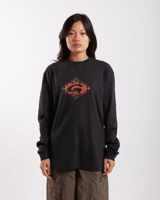 Gramicci Flames L/S Tee Vintage Black