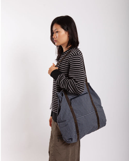 Gramicci Utility Tote Bag Navy Check