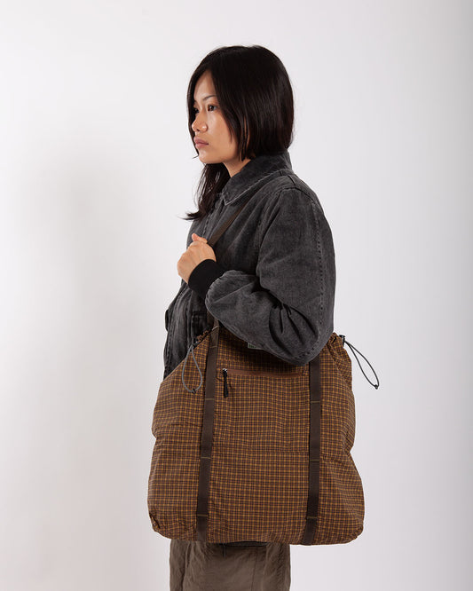 Gramicci Utility Tote Bag Brown Check