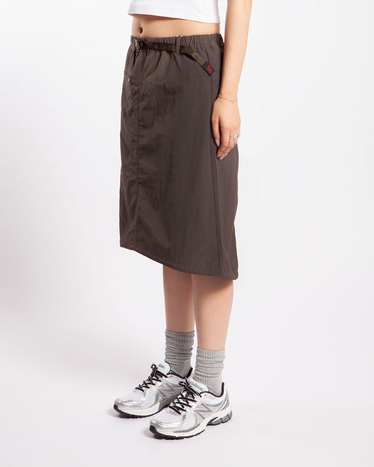 Gramicci Nylon Packable Midi Skirt Dark Brown