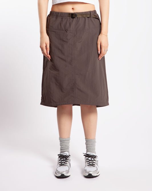 Gramicci Nylon Packable Midi Skirt Dark Brown
