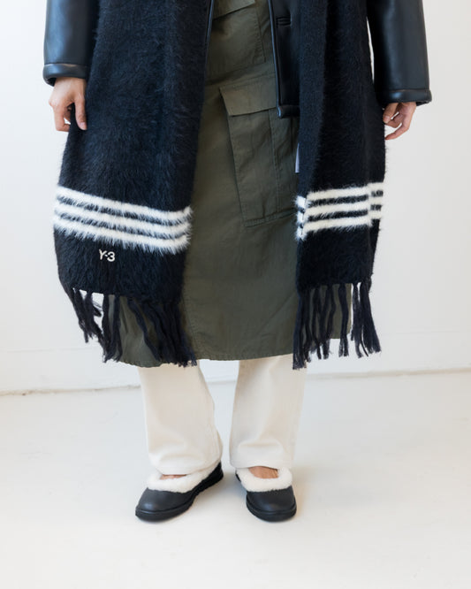 Y-3 Stripes Scarf Black