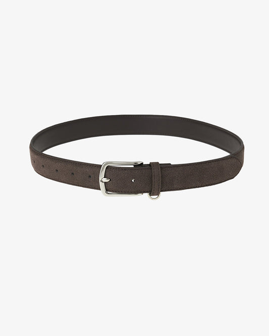 Kijun Suede Belt Dark Brown