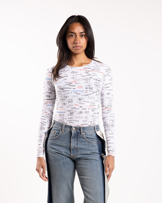 MM6 Maison Margiela Printed Bodysuit White