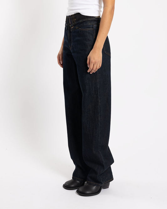MM6 Maison Margiela Raw Edge Waist Denim Jeans