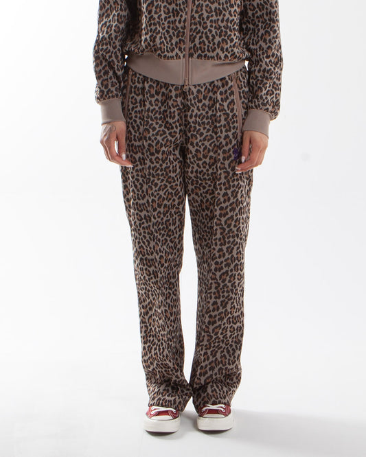Needles Track Pant - Poly Jacquard Leopard