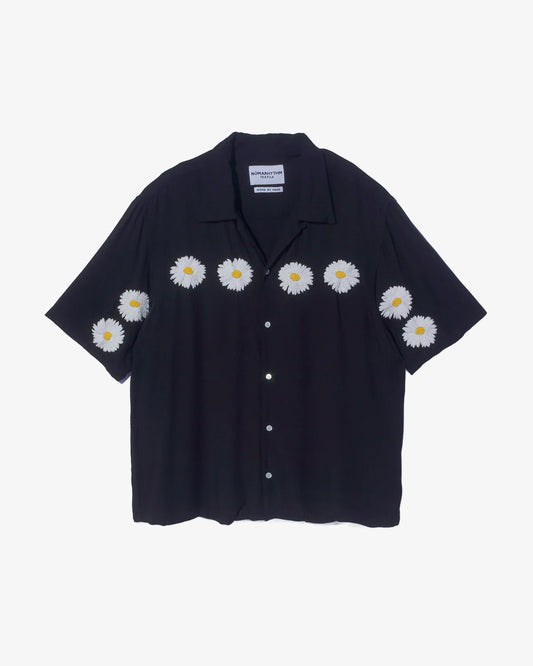 Nomarhythm Textile Flower Embroidery Shirt Black