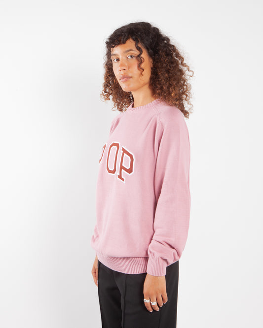Pop Trading Company Arch Knitted Crewneck Mesa Rose/Fired Brick