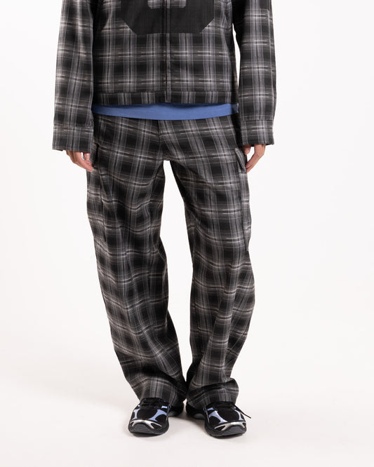 Pop Trading Company Checked Cargo Pants Charcoal