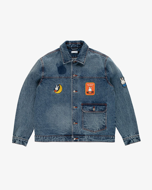 Pop Trading Company x Miffy Full Button Denim Jacket Stonewashed
