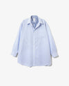 Rhodolirion Double Layer Button-down Shirt Dress Stripe White