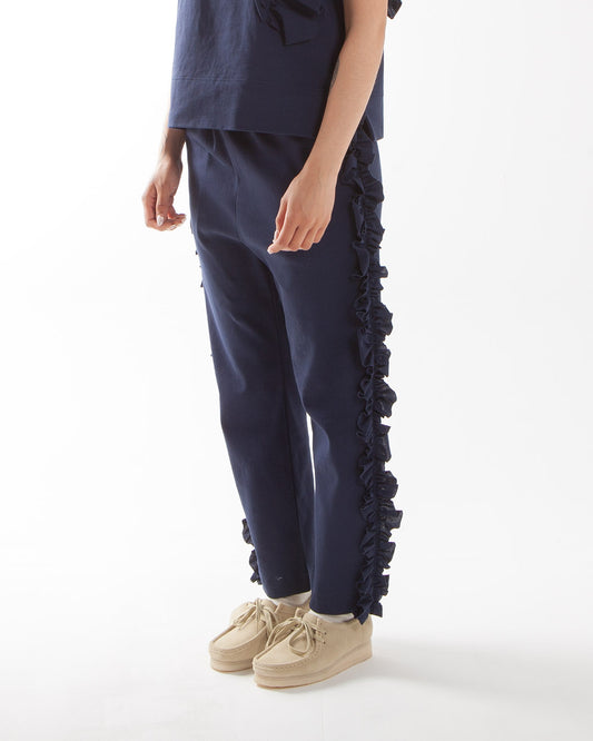 Rhodolirion Swallow Frill Side Pants Navy