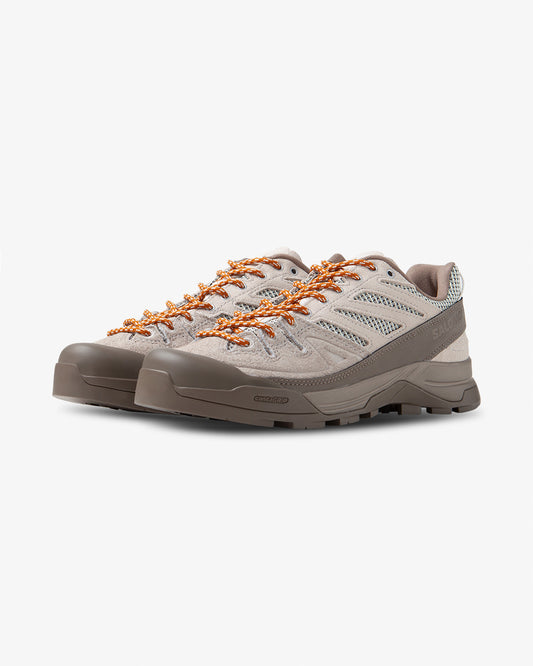 Salomon, X ALP, Brown shoe, Orange laces, Hiking shoe, women, front view