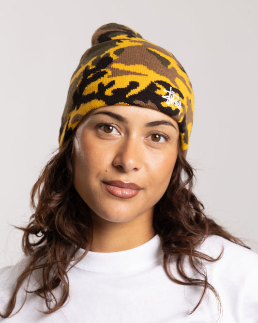 Stüssy Basic Jacquard Skullcap Yellow Camo