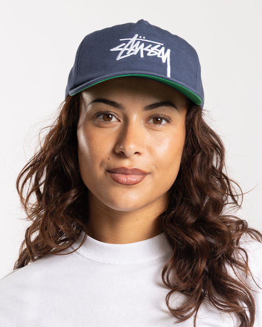 Stüssy Big Stock Mid Depth Cap Deep Blue