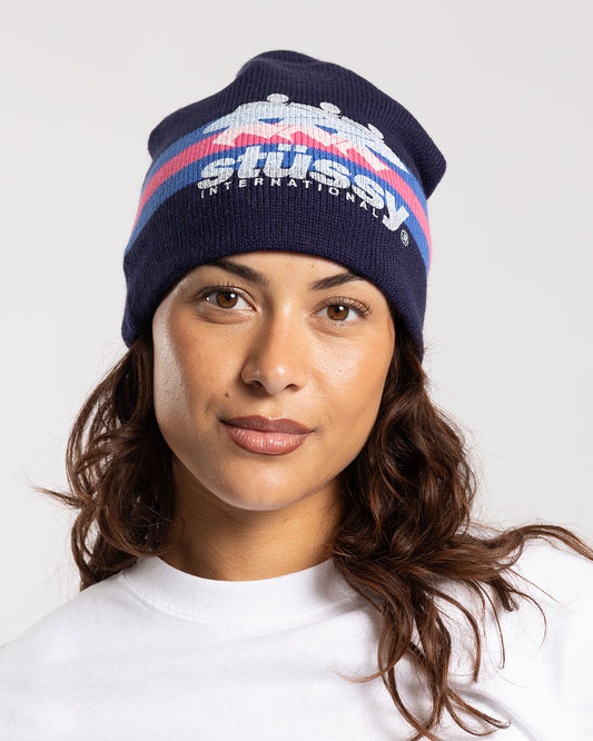 Stüssy Stripe Ski Beanie Navy