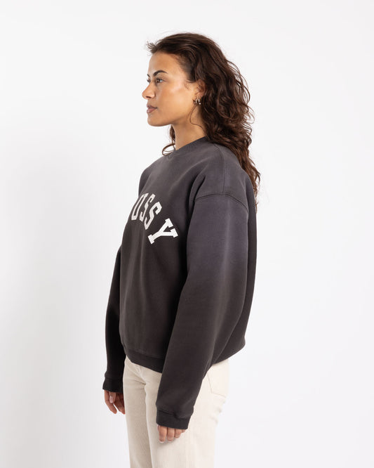 Stüssy Sun Faded Oversized Crew Black