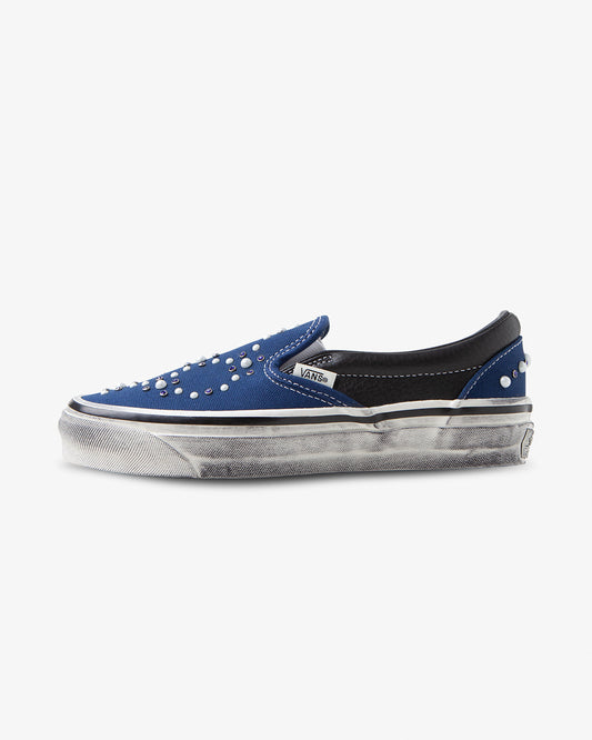 Vans OTW, Classic Slip On, Pearlised Series, blue sneakers, women, side view