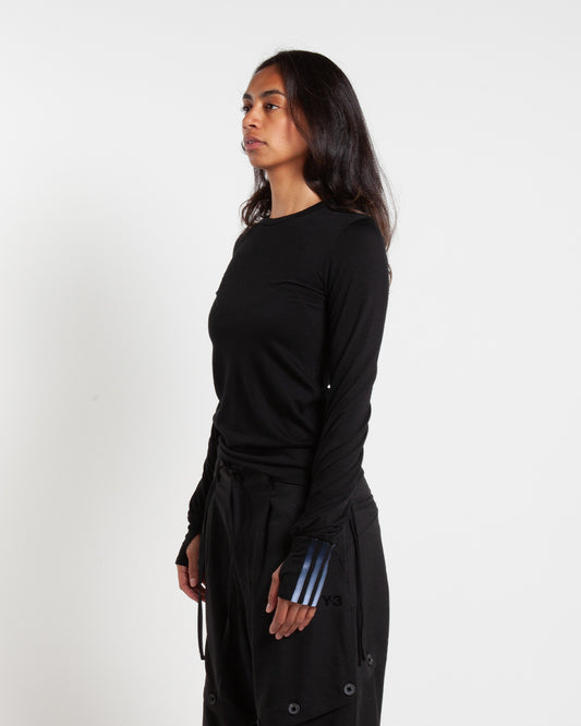 Y-3 Cnch Drape LS Tee Black