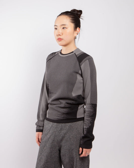 Y-3 Engineered Knit Sweater Black/Vista Grey