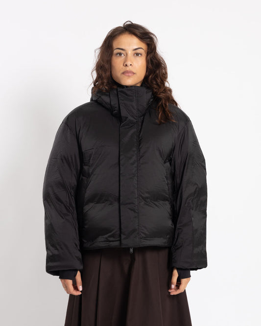 Y-3 Hooded Puffer Jacket Black
