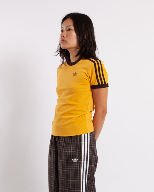 adidas 3S Tee Slim Pre Yellow Aurora Coffee